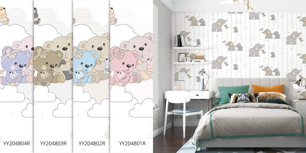 Papel de parede infantil - Ursinhos nas Nuvens