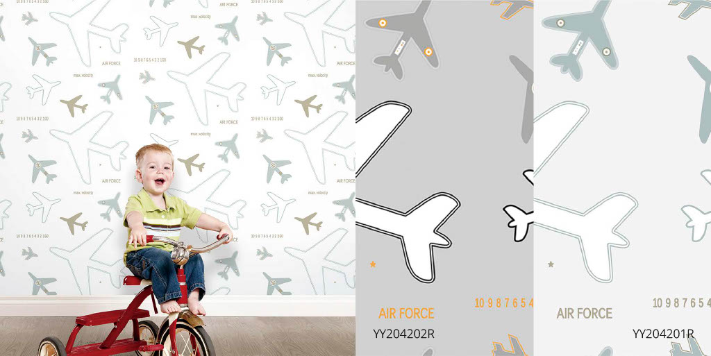 Papel de parede infantil - Aviões