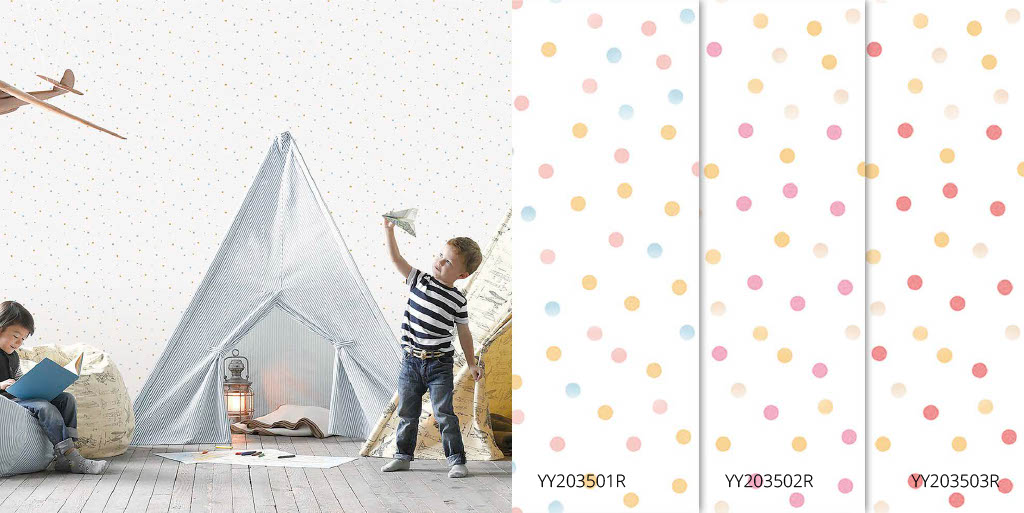 Papel de parede infantil - Bolinhas Coloridas