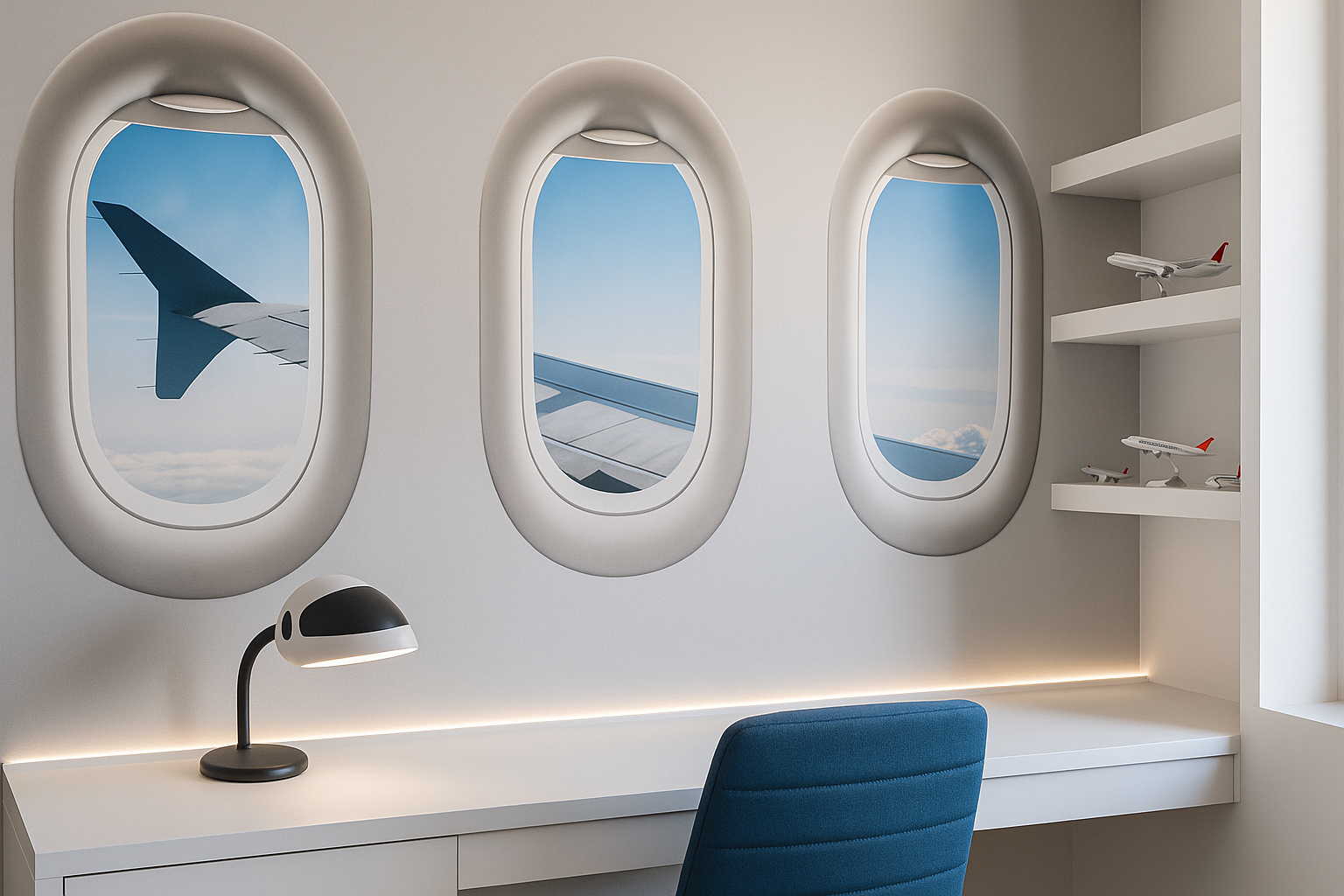 Papel de parede personalizado tema aviação para home office