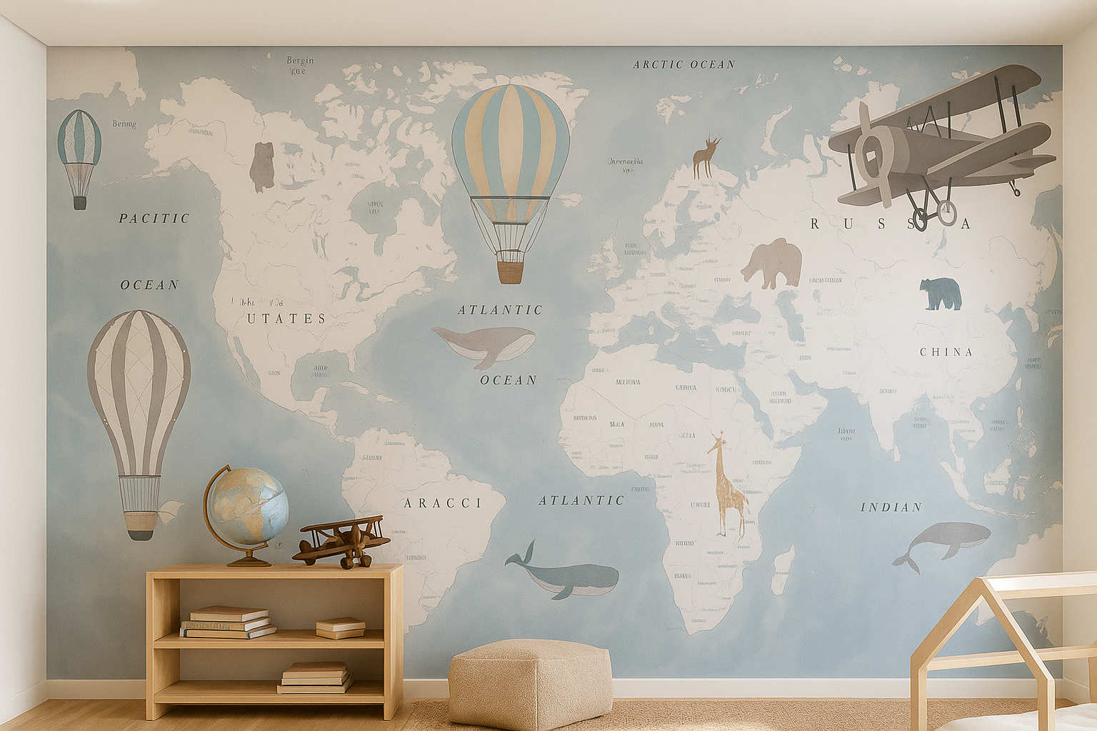 Papel de parede personalizado aventura na natureza com ursinhos